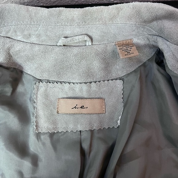 I. E. Gray Suede Leather Blazer - Picture 7 of 9